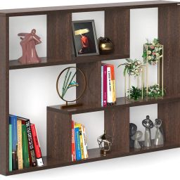 bluewud Xude Multi Tier Wall Shelf Engineered Wood Open Book Shelf image 3