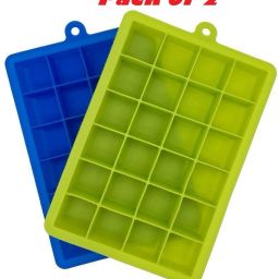2 Pcs BPA Free Silicone Ice Cube Trays 24 Cavity ice cube maker tray Blue, Green Silicone Ice Cube Tray-image-29