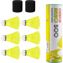 Aero 500 Shuttle Box (6 Shuttle) 2 Wrist Band Nylon Shuttle - Yellow-16