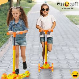 miss & chief Adjustable Scooter with LED Lights, Foldable Design, Extra Wide Brakes image 2