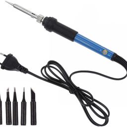Complete Kit of 60W Soldering Iron with adjustable temp+5X Bits 60 W Temperature Controlled-image-27