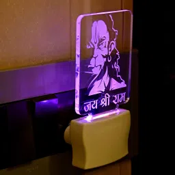 Acrylic 3D Illusion Trendy Jai Shri Ram LED Night Lamp Night Lamp-image-78