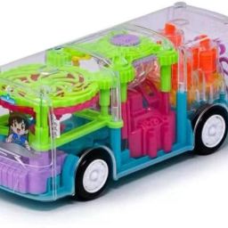 360 Degree Rotating Transparent Gear Bus Musical Toy with Light-picture-16