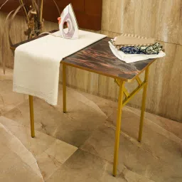 kiara quality first Multi-Purpose Foldable & Portable Wooden Laptop Table with Metallic Golden Leg Solid Wood Multipurpose Table image 3