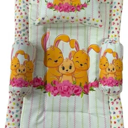 Dog Design Printed Baby Bed Set (1 Godari, 3 Pillow Bedding Set) Sleeping Bed combo-image-44