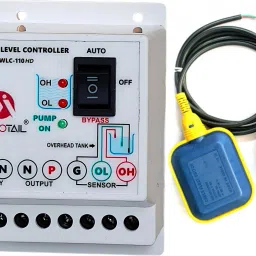 MICROTAIL Fully Automatic Water Level Controller 20 Ampere Capacity with Sensor Wired Sensor Security System-0