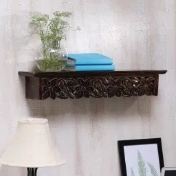 Engineered Wood Floating Wall Shelf In Brown By Wooden Twist-picture-0