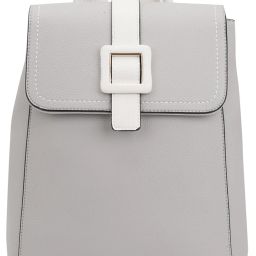 Medium 23 L Backpack Women Grey Textured Contrast & Buckle Detail Yoke Style Strap Medium Backpack-image-2