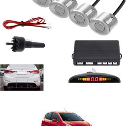 4Silver Parking Sensor With LED Display Increased Safety For Car-218 Universal 4 Silver Reverse Parking Sensor With LED Display For Cars-218 Parking Sensor-image-51