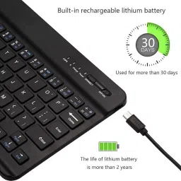 Proelite Ultra-Slim Bluetooth Keyboard Upto 11.5 inch Portable Mini Rechargeable Keyboard Wireless Standard Tablet Keyboard Compatible with Tablet image 2