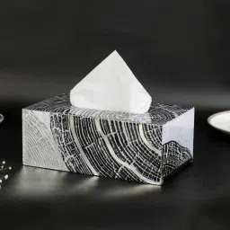 the home co. Grey & Gold MDF Wood Grey Spiral Tissue Box-picture-40