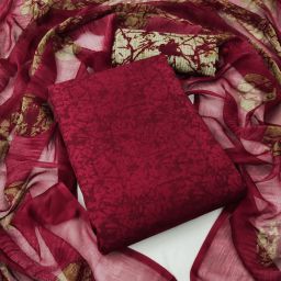 Unstitched Crepe Salwar Suit Material Printed-image-24