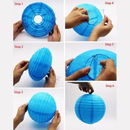 orama Rice Paper Ball Lamp Round Hanging Ball Paper Hanging Lantern Paper Lamp Multicolor Paper Hanging Lantern image 4