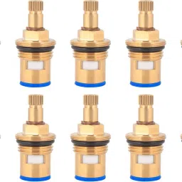 Brass Ceramic Disc Cartridge Quarter Turn 1/2 Inch for Hot and Cold Bathroom Kitchen Tap Faucet Valve - Pack Of 10 Piece Faucet Spindle-image-9