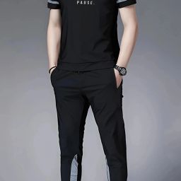 Men Night Suit Set Black, Grey Printed-image-17