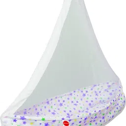 vparents Joy Baby Cradle with Attached bed and Mosquito net and Window Metal Hanger image 4