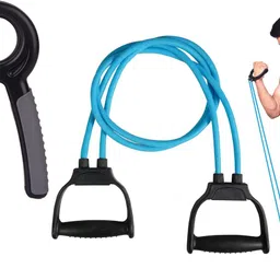 pheonix Combo Rubber Bands for Fitness Exercise Resistance Tube with Hand Gripper Fitness Accessory Kit Kit-picture-31