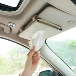 Leather Car Tissue Box for Sun Visor | Stylish Car Accessory Vehicle Tissue Dispenser-image-11