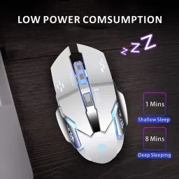 coolcold Wireless Rechargeable Gaming Mouse With RGB, 2400 DPI LED Backlight 6 Button Wireless OpticalGaming Mouse image 4