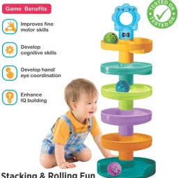 zokato Cat Spiral Fun - A Roll Ball Toy with 7 Layer Ball Drop Tower Run . image 2