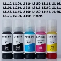 ASV 001/ 003 Ink for Epson L3110, L3150, L3250, ,L3116,L3101,L3210,L3215,L3216 Black + Tri Color Combo Pack Ink Bottle-14