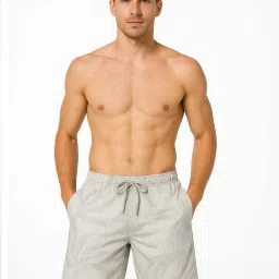 Printed Men Dark Green Basic Shorts-image-80