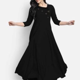 Women Solid Viscose Rayon Flared Kurta-image-23