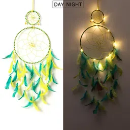 duli Dream Catcher with Lights Wall Hanging for Festive Decor & Diwali Gifting Feather Dream Catcher-picture-19