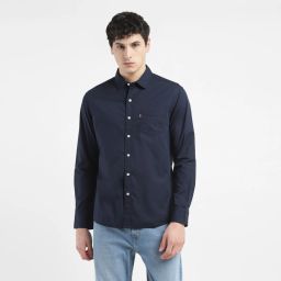 Men Slim Fit Solid Spread Collar Casual Shirt-image-20