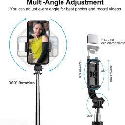PunnkFunnk R1S 3-in-1 Selfie Stick Tripod with LED Light & Detachable Bluetooth Remote | Foldable Mobile Stand for Instagram Reels, Zoom, Travel Photos Bluetooth Selfie Stick image 5