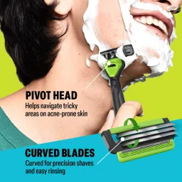 bombay shaving company Sensi Smart 1 Shaving Razor for Men (Handle + Cartridge + Shaving Foam), Men image 4