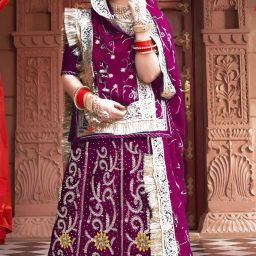 Embroidered, Embellished Semi Stitched Rajasthani Poshak-image-11