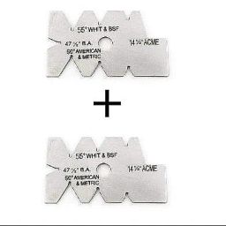 Screw Thread Cutting Gauge 14-1/2",47-1/2", 55°, 60° American-Metric (PACK OF 2) Hole Gauge-19