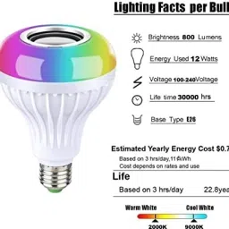 Pushcart LED MUSIC BULB WITH BLUETOOTH CONNECTIVITY WITH MULTICOLOURS LIGHT Smart Bulb-picture-13