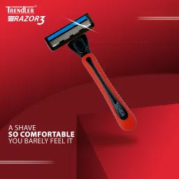 trendler 3 Blade 10 Cartridges Shaving Razor for men Cushion Grip Handle for Easy Shaving, Men image 2