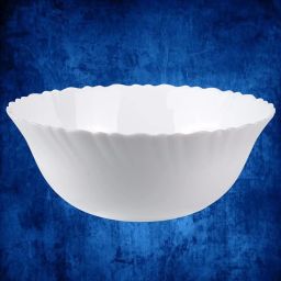 Opalware Serving Bowl Fluted, Large, 1-Pcs, (Plain ,Super White), 1.5 litres, Opalglass-6