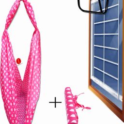Rosy Baby Cradle Cloth with Seperator and Hanging Metal Rod-26