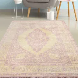 saral home Pink Persian Cotton 6 ft x 9 ft Machine Made Carpet-picture-16