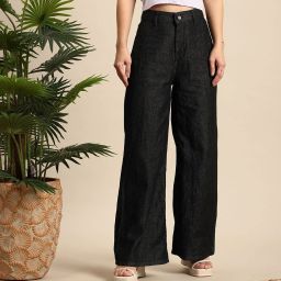 Women Boot-Leg Mid Rise Black Jeans-image-28