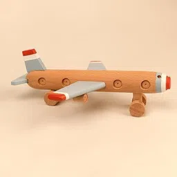 playbox Wooden Moving Wheels Aeroplane/Airplane Toy Vehicle for Kids Toddler-picture-35