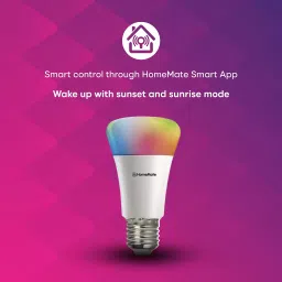 HomeMate WiFi Smart LED Bulb | 9 Watt, Music Sync Smart Bulb image 4