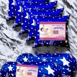 5 Cushion And 2 Polyester Fibre Abstract Bolster Pack of 7-image-37