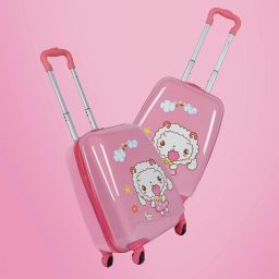 Small Cabin Suitcase (16 inch) 4 Wheels - Kids Trolley |16 inch| Rose Pink - Pink-image-52