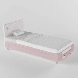 boingg! - a happy start Color Play Engineered Wood Drawer Storage Bed in Pink Colour-picture-34