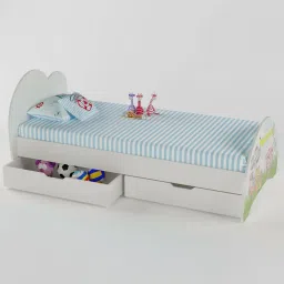 boingg! - a happy start Cloud Tails Engineered Wood Drawer Storage Bed in Pink Colour-picture-28