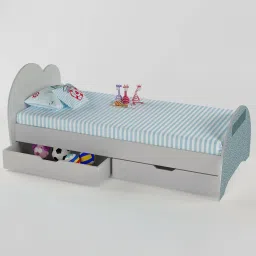 boingg! - a happy start Cloud Tails Engineered Wood Drawer Storage Bed in Dark Grey Colour-picture-46