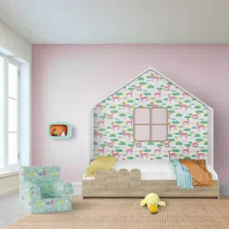 boingg! - a happy start Little Hut Engineered Wood Bed in Pink Colour-picture-47