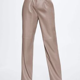 MANGO Women Brown Solid Faux Leather Straight Fit High-Rise Coated Trousers-picture-36