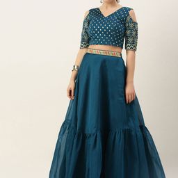 Ethnovog Blue Made to Measure Lehenga  Blouse-picture-23