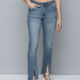 Flying Machine Women Blue Straight Fit High-Rise Light Fade Stretchable Jeans-image-23